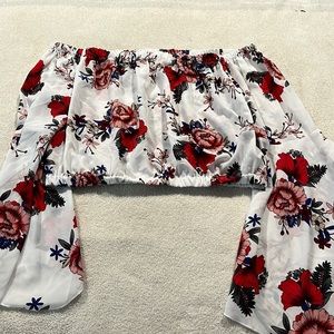 Shein crop top bell sleeves